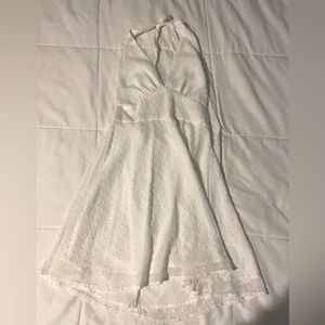 White halter top dress